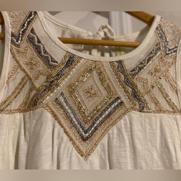 Free People Embroidered Tie Cutout Back Tank - Picture 2 of 7